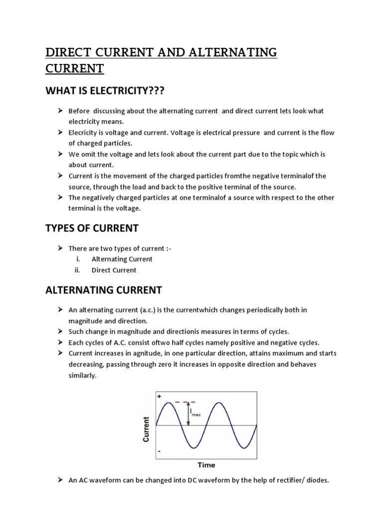 Direct Current and Alternating Current | Direct Current | Alternating ...