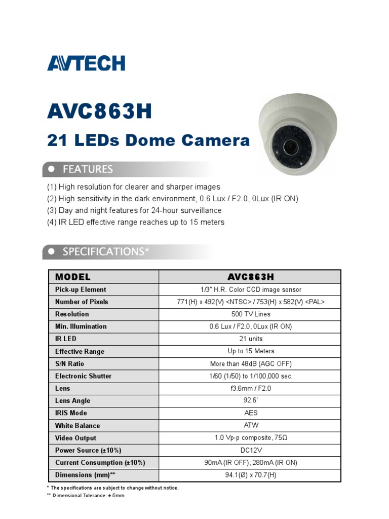 Surveillance Camera Specs | PDF