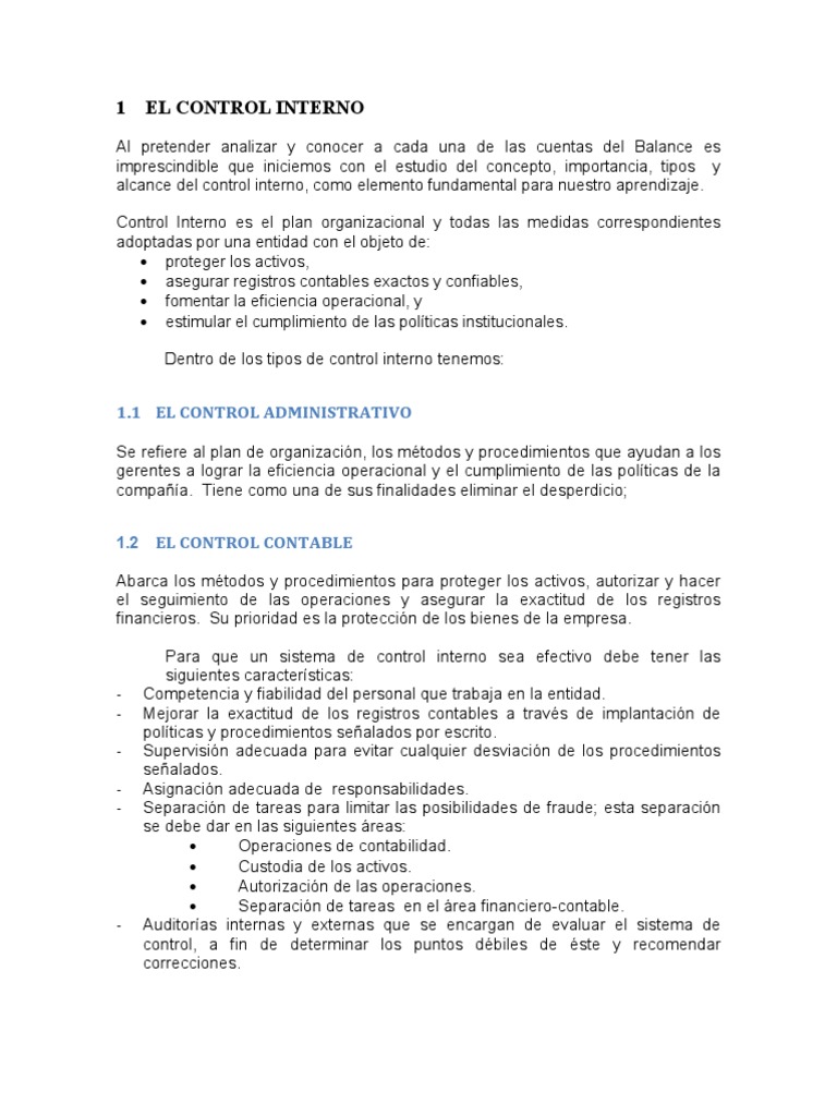 Control Interno y Efectivo Empresarial | PDF | Efectivo | Contabilidad