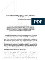 HERNÁNDEZ MARCOS, M. La Fromación Del Criticismo Jurídico de Kant