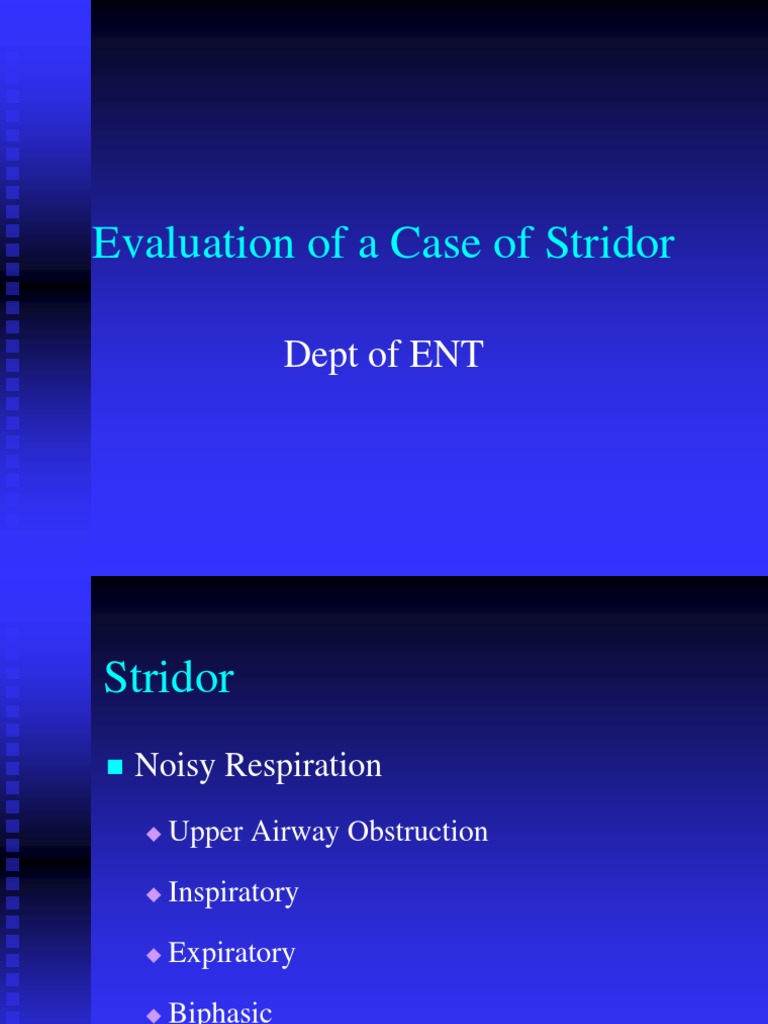 Evaluation of A Case of Stridor | Download Free PDF | Larynx ...