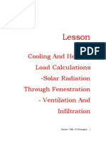 33 Cooling and Heating Load Calculations Solar Radiation Through Ion and Infiltration