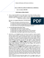 Medicina e Chirurgia Prova D'ammissione Test 2002