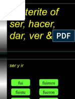 Preterite of Ser, Estar, Dar and Ver