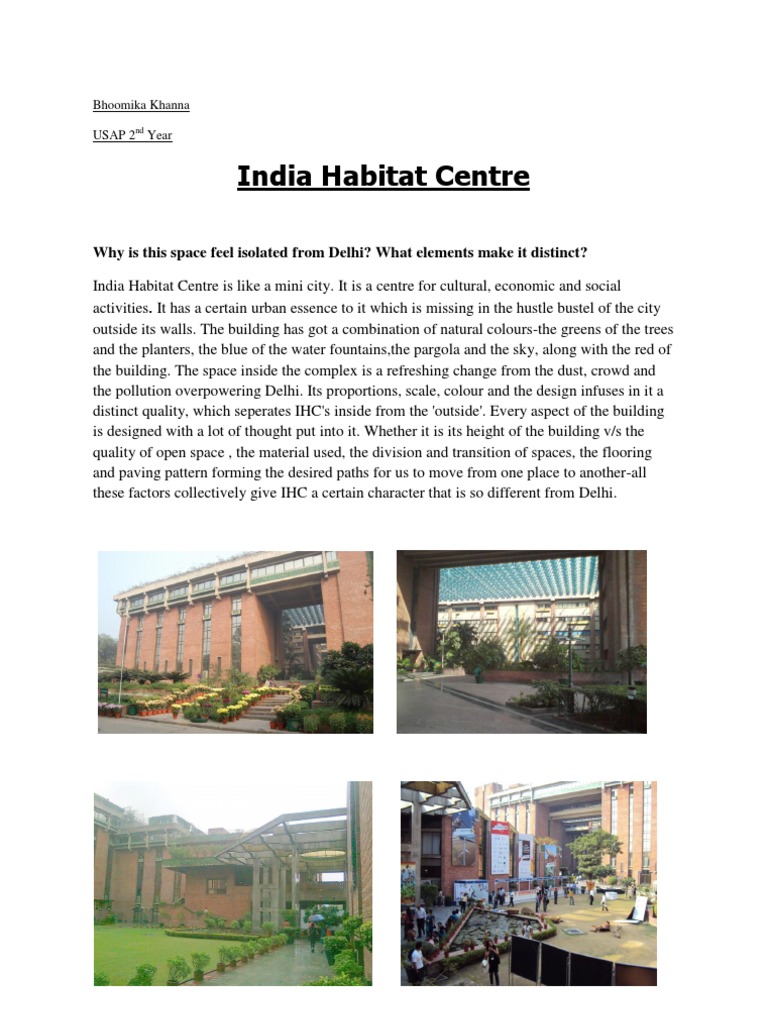 India Habitat Centre PDF Psychology Psychological Concepts