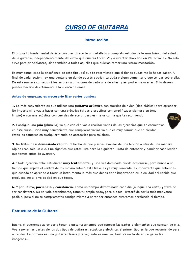 Curso Básico de Guitarra para Principiantes | PDF