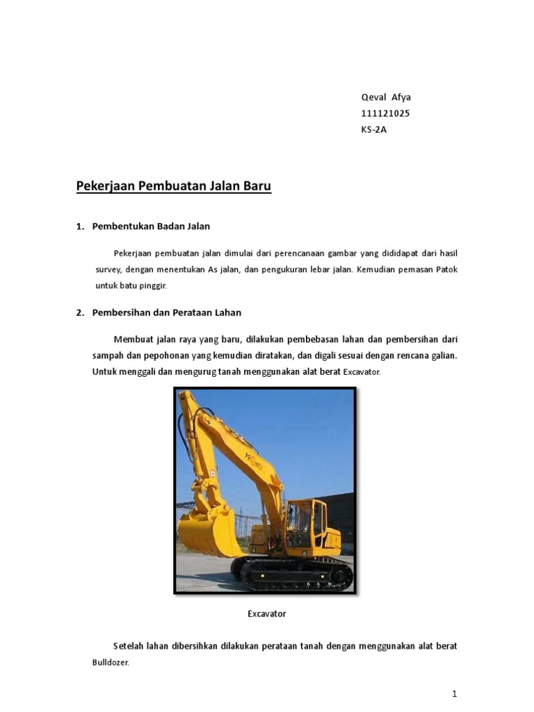 Alat berat sedang bekerja memperbaiki jalan yang terputus di Sumatera Barat