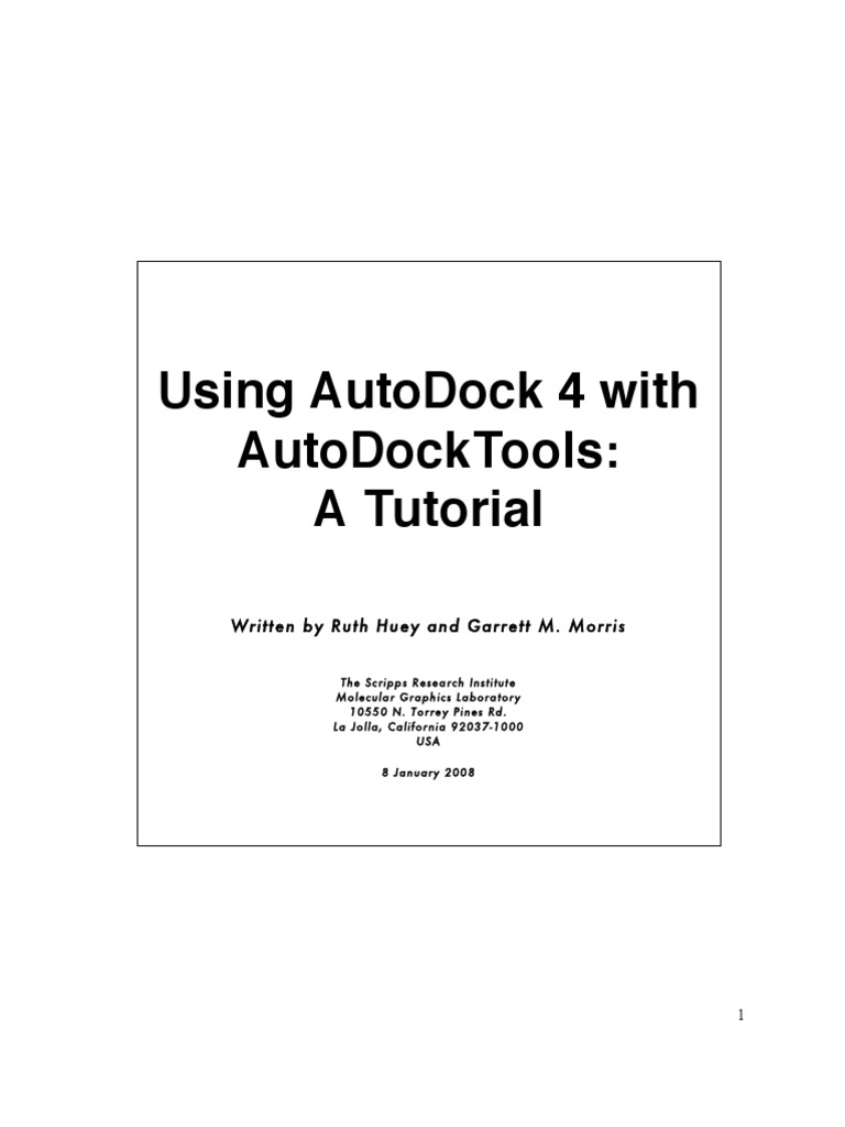 AutoDock 4 Tutorial for Molecular Docking | PDF | Docking (Molecular ...