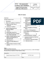ITTC - Recommended Procedures and Guidelines: Sample Work Instructions Calibration of Micrometers