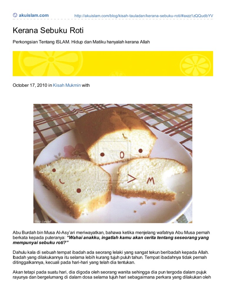 Kisah Sebuku Roti dan Taubat | PDF