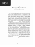Philosophy as Rigorous Science- Edmund Husserl