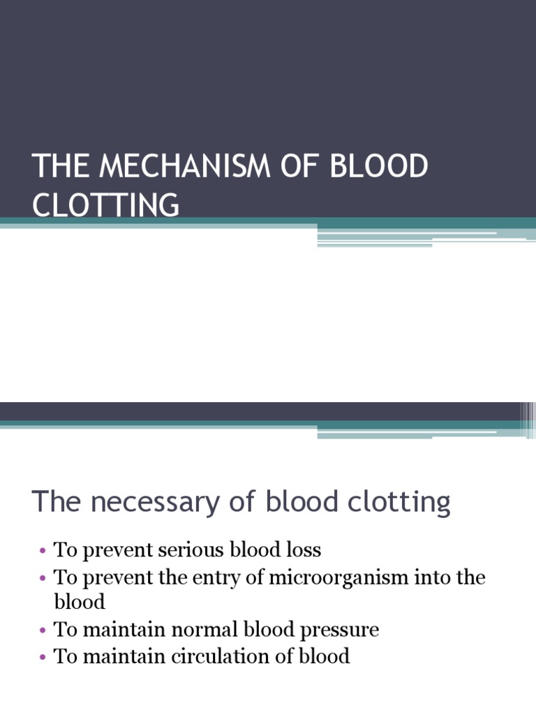 The Mechanism of Blood Clotting | PDF