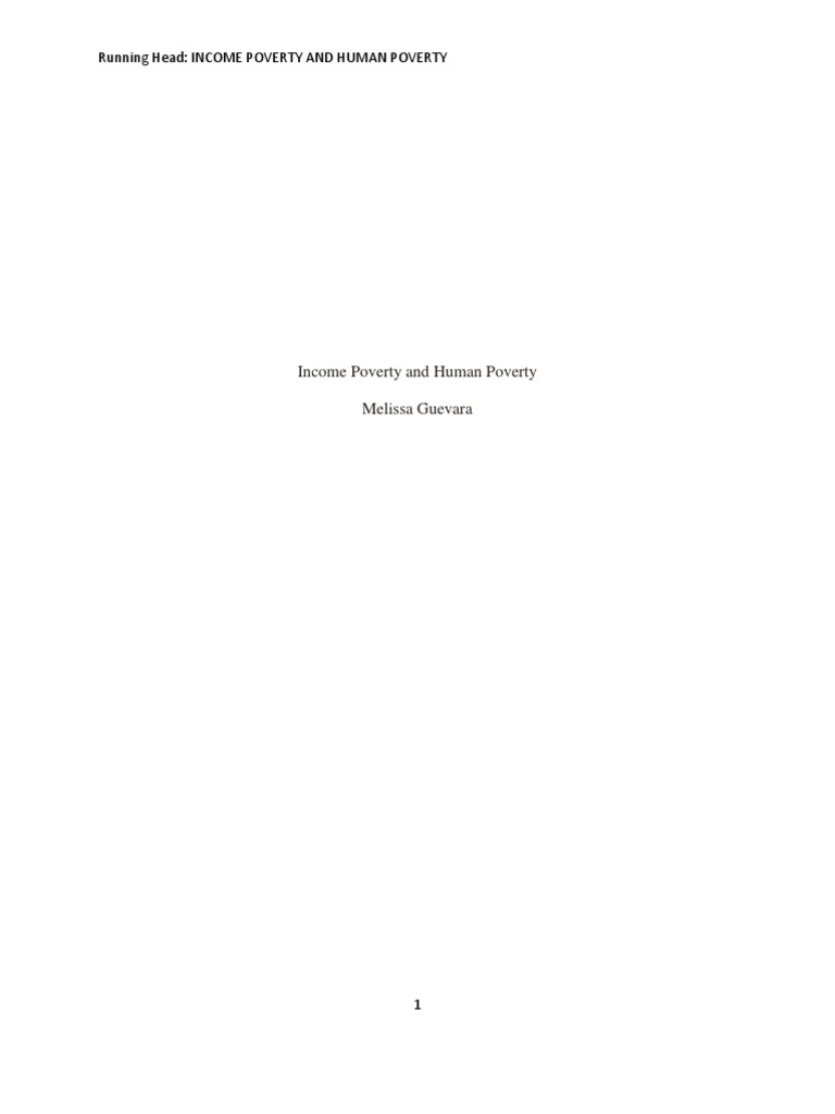 Distinguishing Income and Human Poverty | PDF