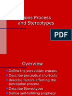Perceptions Process and Stereotypes
