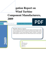 Investigation Report on China Wind Turbine Component Manufacturers, 2008-2009