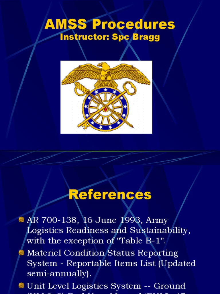 AMSS Procedures for Army Logistics | PDF | Floppy Disk | Computer Data