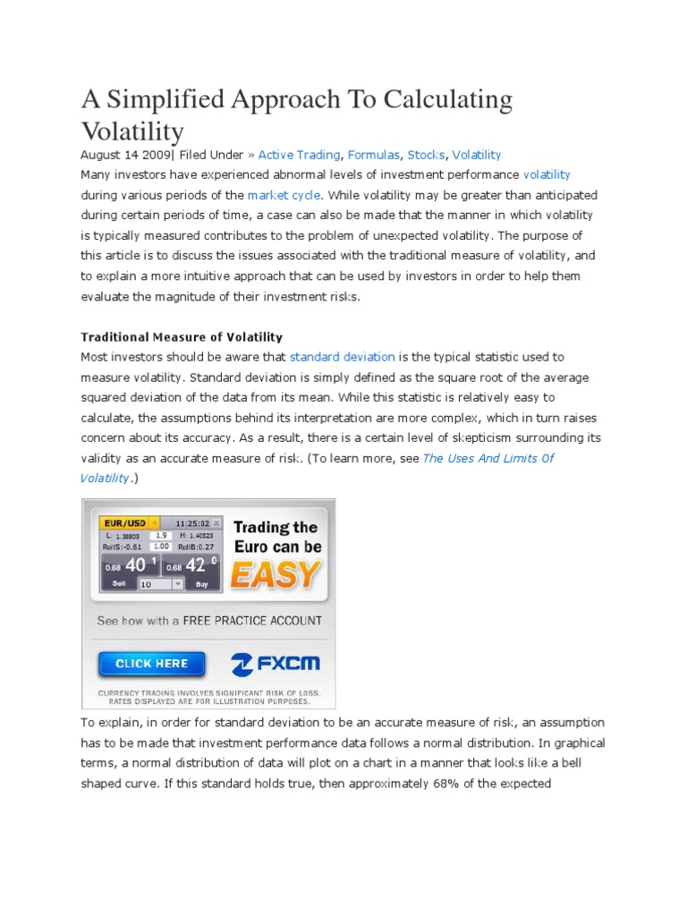 Simplified Volatility Calculation Guide | PDF | Volatility (Finance ...