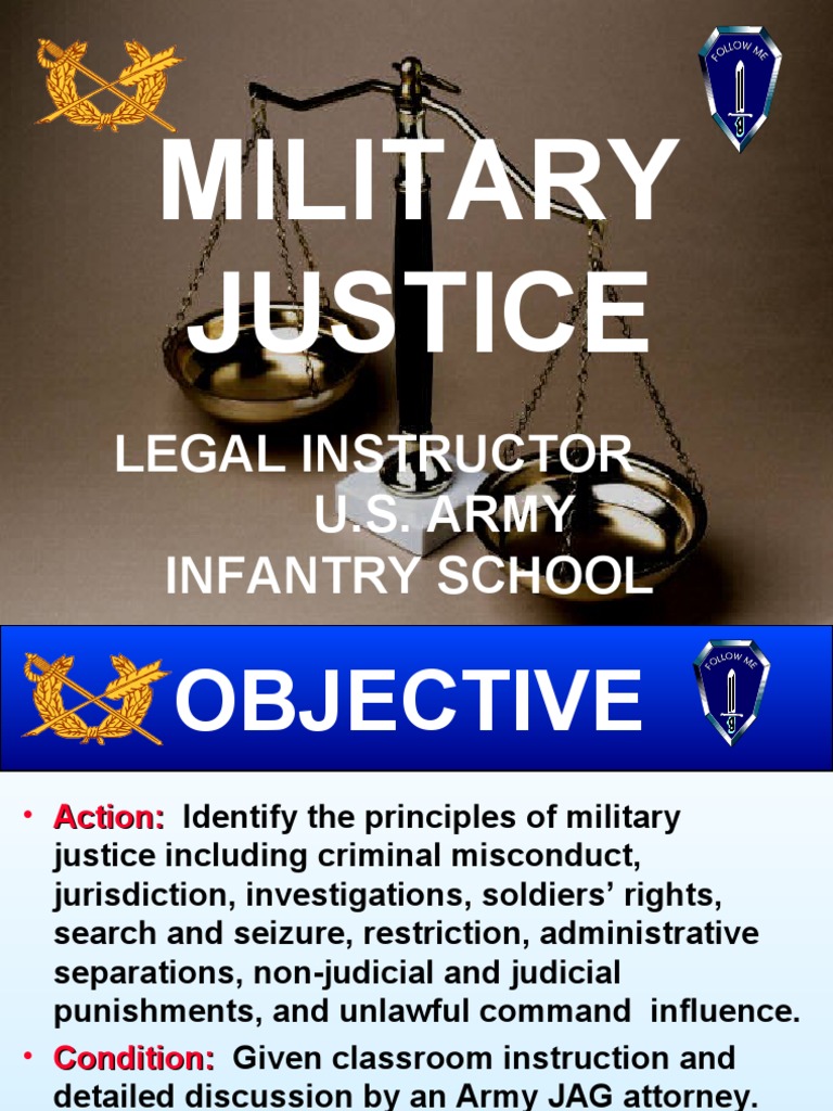 Military Justice Legal Instructor U.S. Army Infantry School PDF