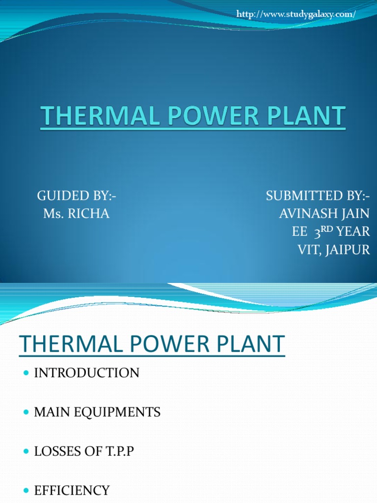Overview of Thermal Power Plants | PDF