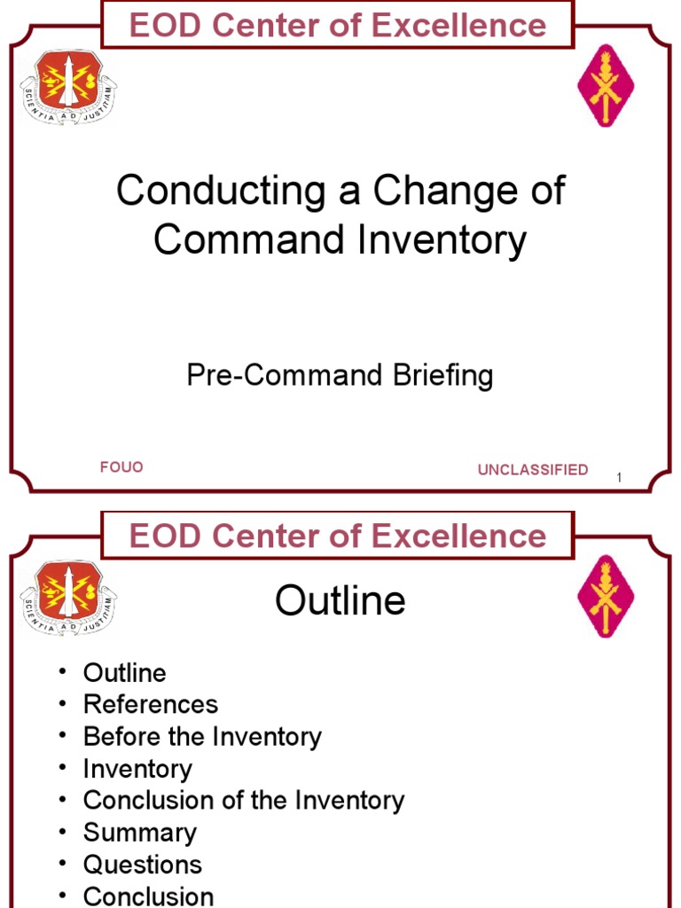 Change of Command Inventory Guide | PDF | Receipt | Inventory