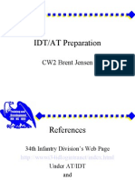 IDT/AT Preparation: CW2 Brent Jensen