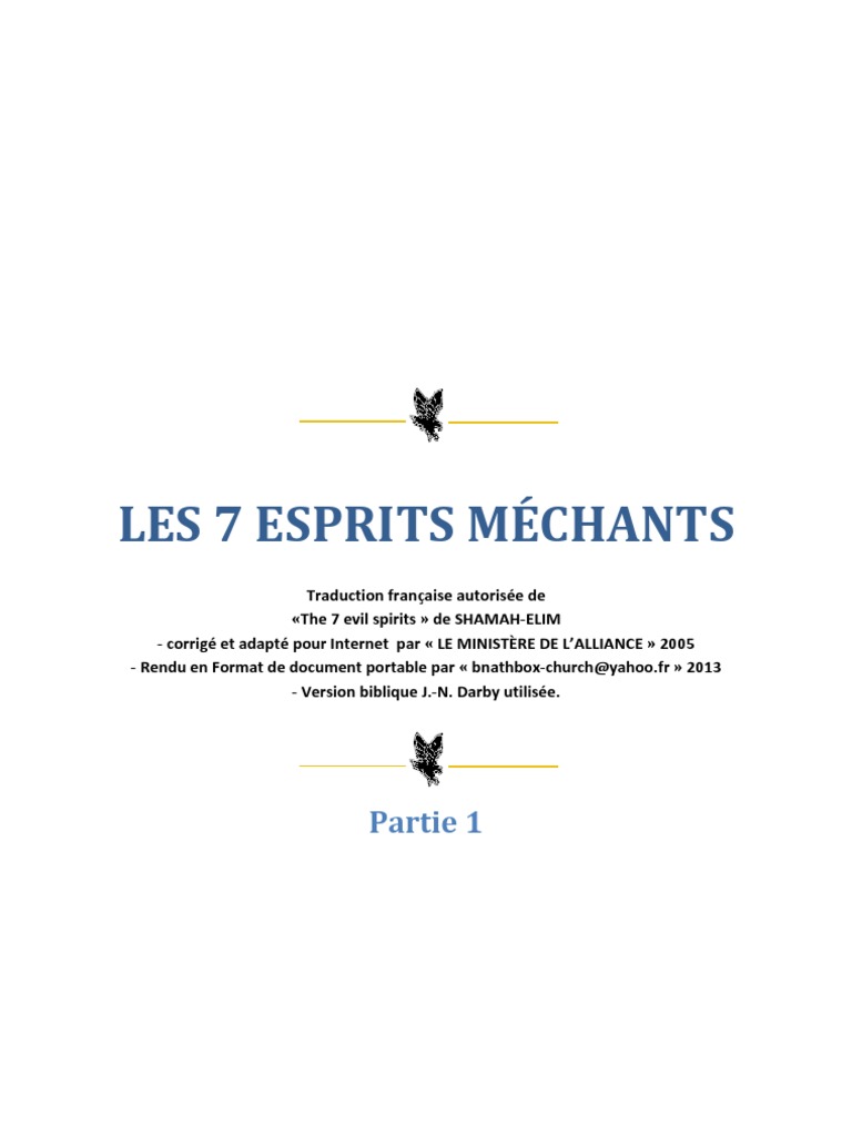 Les 7 Esprits Méchants de Canaan | PDF | Dieu | Résurrection