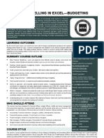 Financial Modelling in Excel - Budgeting and Forecasting Brochure