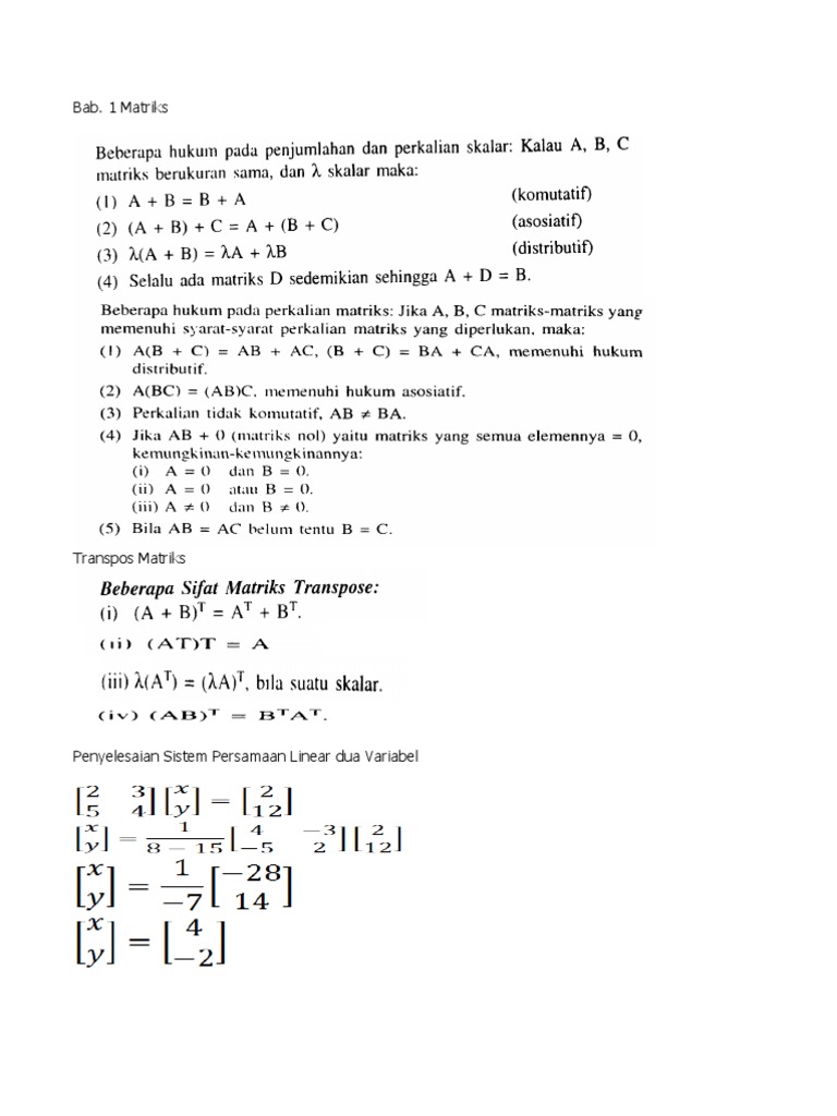 Sifat Perkalian Invers Matriks | PDF | Teaching Methods & Materials ...