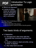 A Brief Introduction To Logic and Argumentation