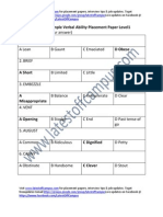 Microland Sample Verbal Ability Placement Paper Level1