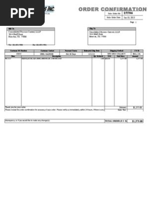 Sales Order # 15586