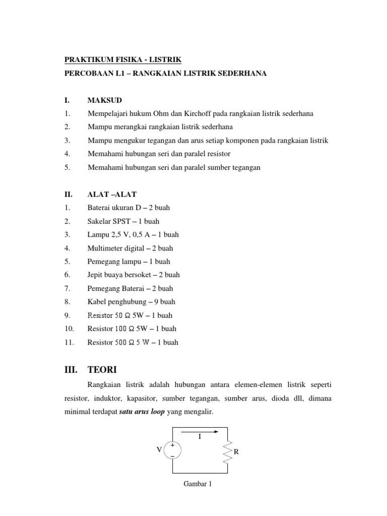 Laporan Rangkaian Listrik Sederhana