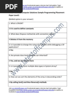 Infinite Computer Solutions Sample Programming Placement Paper Level1