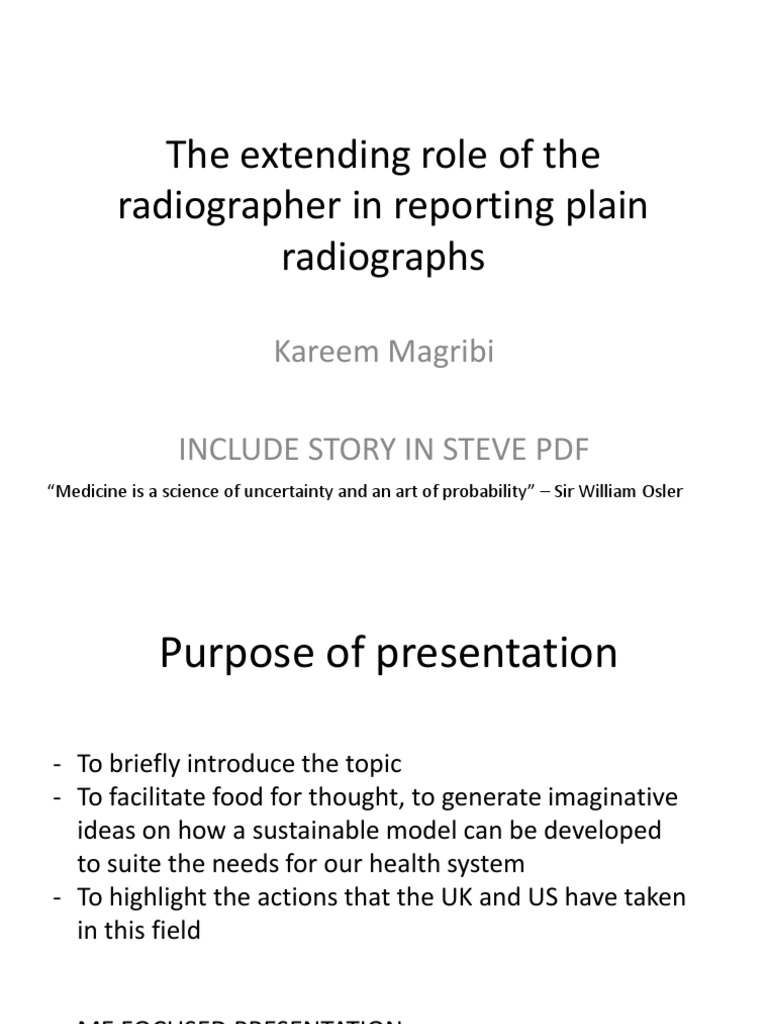 Radiographer Role in Image Reporting | PDF | Radiology | Radiography