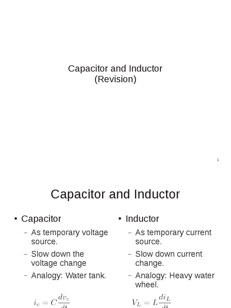 Capacitor and Inductor (Revision) | PDF | Capacitor | Inductor