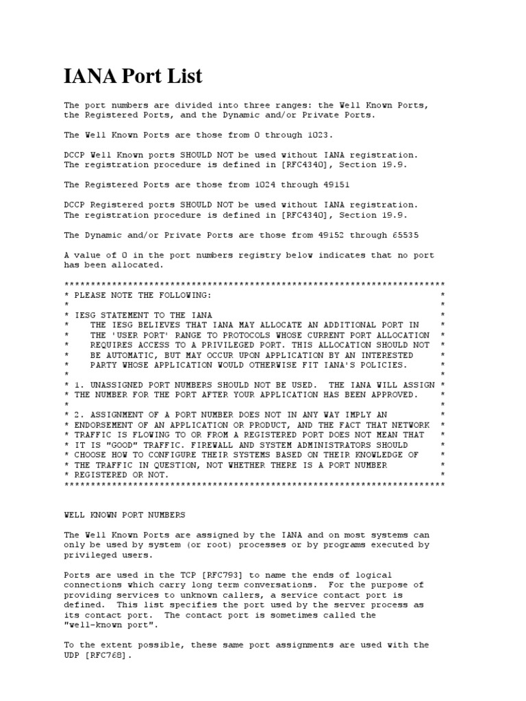 IANA Port List  PDF Regarding 221 Dd Form 2501 Courier Authorization Card Template