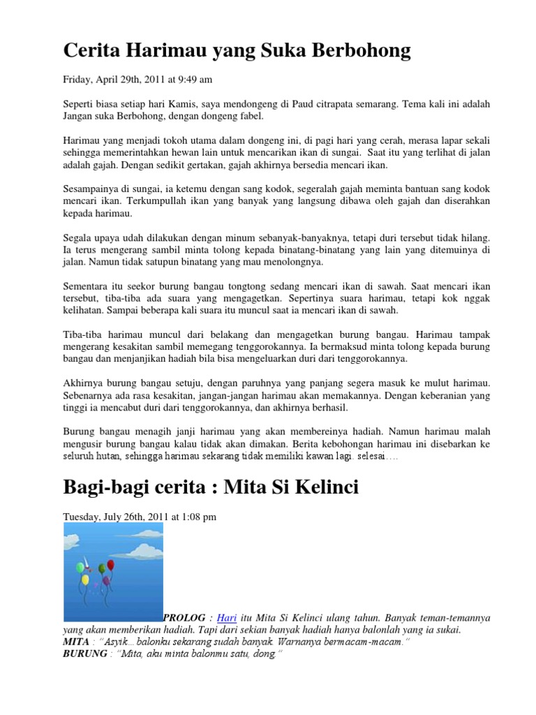 Cerita Harimau Yang Suka Berbohong Pdf