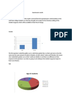 Results From Student Questionaire