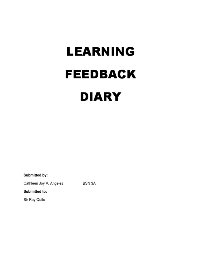 Learning Feedback Diary: Clinical Insights | PDF | Nursing | Patient