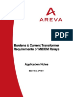 AREVA-Burdens and Current Transformer Requiements