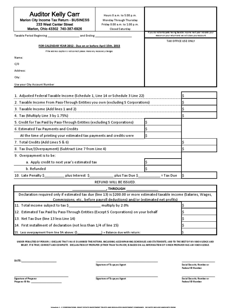 Business Tax Return PDF Tax Deduction Tax In The