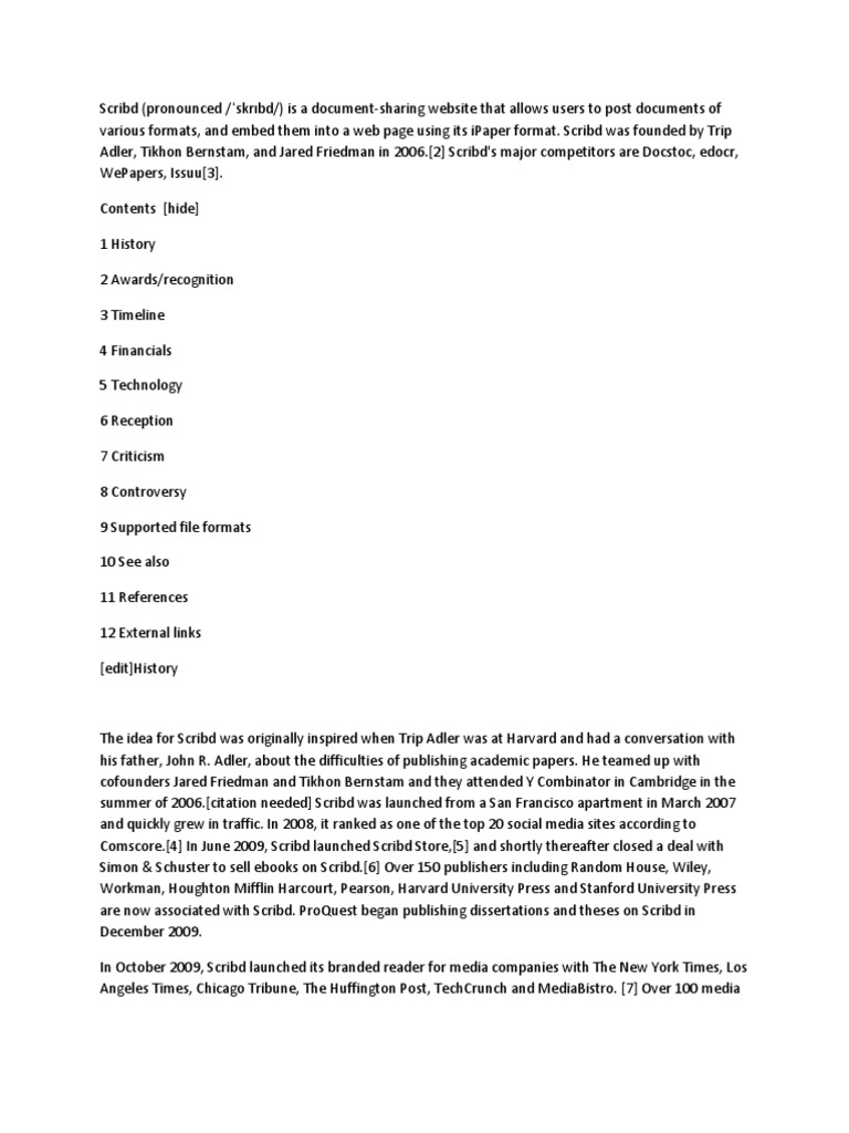Scribd Information | PDF | Scribd | Computing
