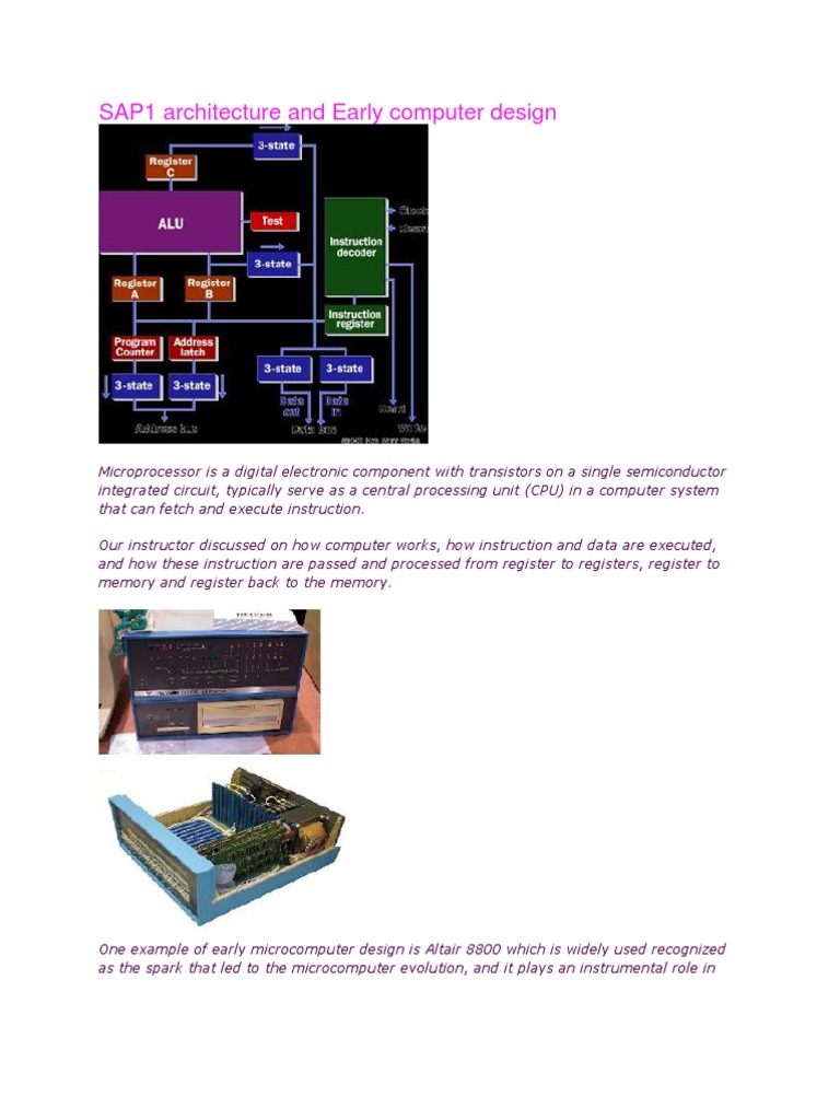 SAP1 Architecture and Early Computer Design | PDF | Microcomputers ...