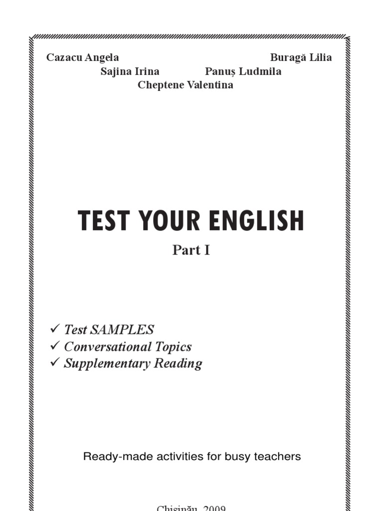 Test Your English Part I Pdf Pdf English Language Grammatical Tense