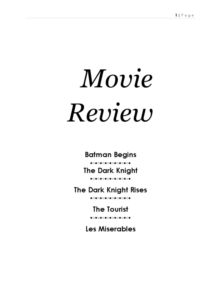 Compilation of Movie and Book Review | PDF | Batman | Sherlock Holmes