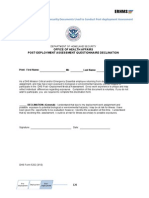 Department of Homeland Security Documents Used To Conduct Post-Deployment Assessment