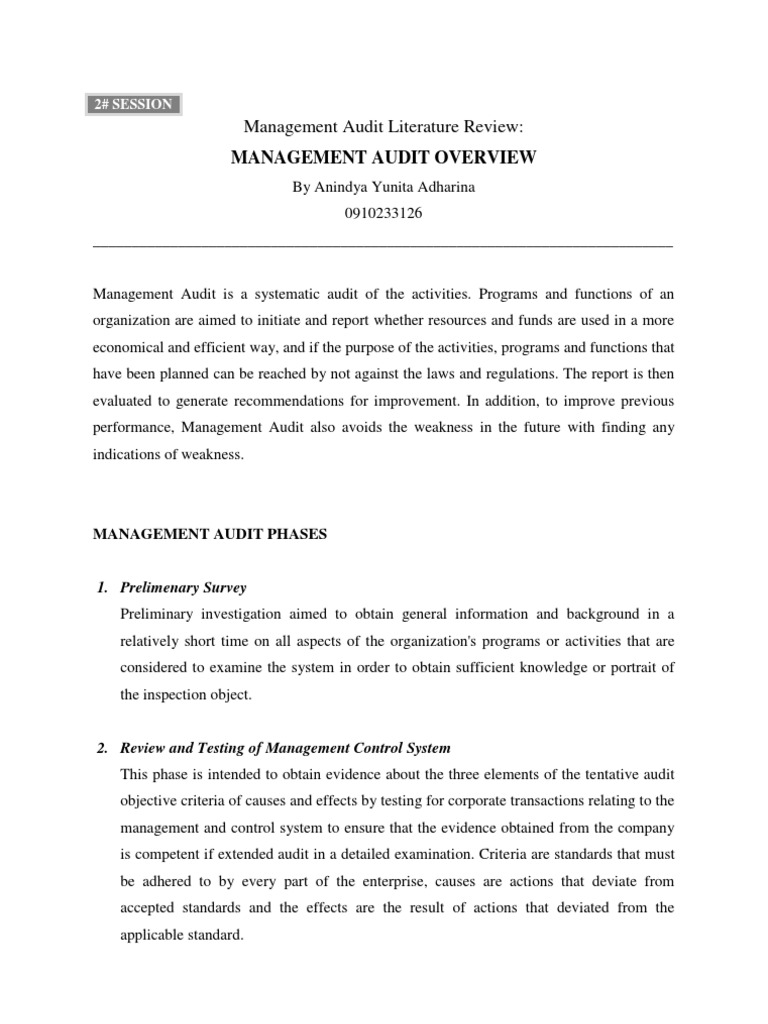 Management Audit Overview and Phases | PDF | Audit | Internal Audit