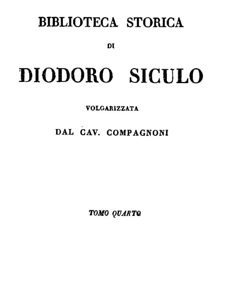 Diodoro Siculo - Biblioteca Storica Vol. 4 | PDF