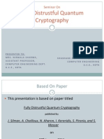 Fully Distrustful Quantum Cryptography: Seminar On