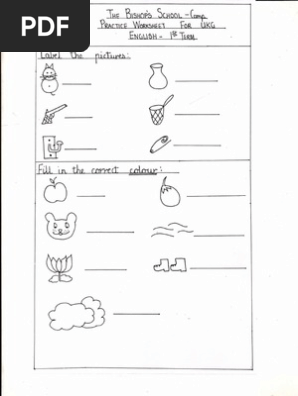 ukg english worksheet pdf